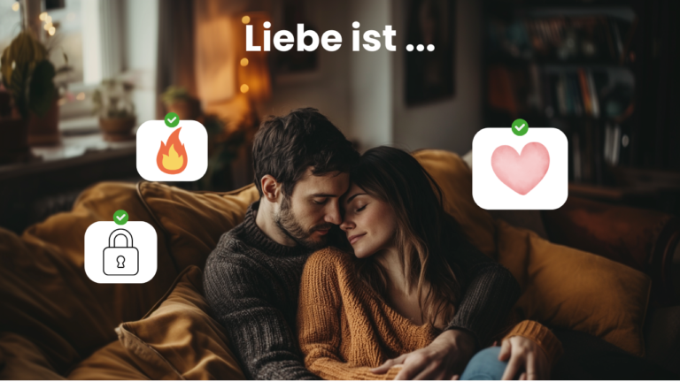 Das Bild zeigt, Liebe ist ein Bestandteil aus mehreren Teilen. Es gehört hierzu Intimität, Verpflichtungen und Vertrautheit.